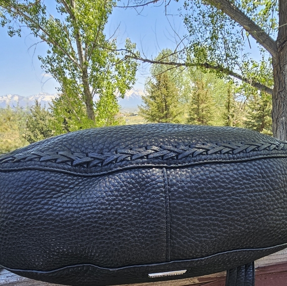 Rebecca Minkoff Crossbody Black Pebbled Leather Removeable Straps Silver Hardwar - Picture 7 of 8